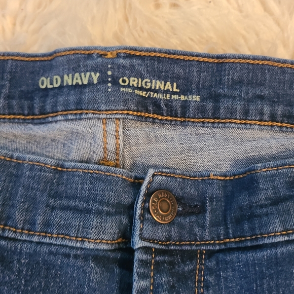 Old Navy Original Mid-Rise Jeans Womens Tapered Dark Wash - Picture 3 of 3